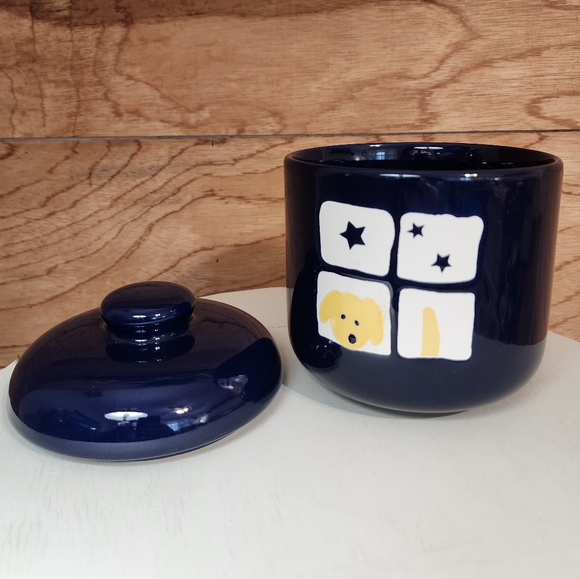 WAECHTERSBACH DOG DISH BLUE GERMANY Treats Bowl with Lid - Picture 4 of 5